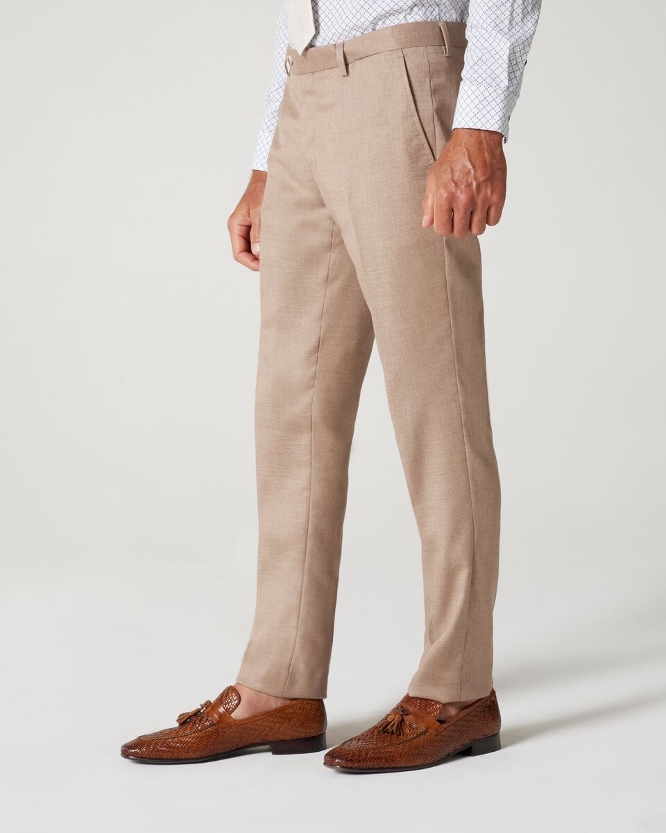 Biscuit Slim Stretch Textured Tailored Pant